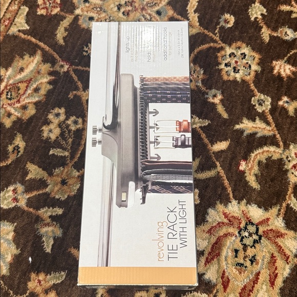 Revolving Tie Rack with Light - Black - Picture 2 of 2